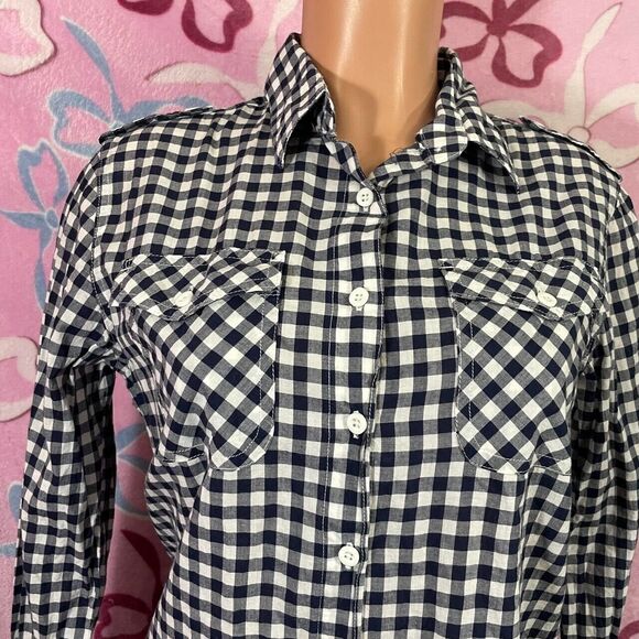 Magellan Outdoors Casual Blue/white plaid longsleeve button down shirt medium - Picture 2 of 8